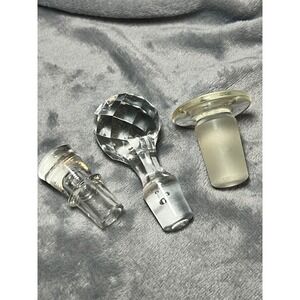Vintage Glass Bottle Stoppers Lot 3 Pyrex 24 Crystal Stopper Ground Glass